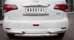 18 699 р. Защита заднего бампера (Ø76 мм, нержавейка) Russtal INFINITI QX56 Z62 (2010-2013)  с доставкой в г. Санкт‑Петербург. Увеличить фотографию 1