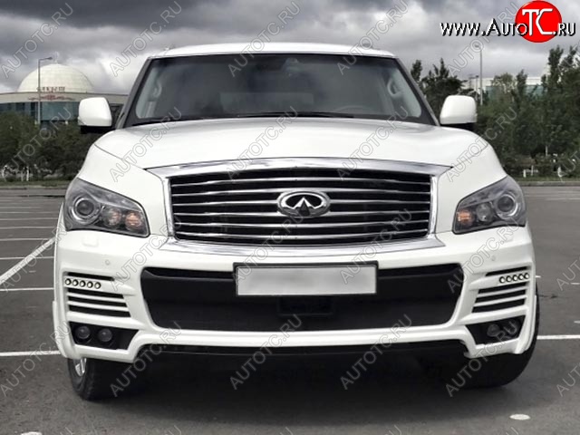 42 299 р. Передний бампер MzSpeed INFINITI QX56 Z62 (2010-2013) (Неокрашенный)  с доставкой в г. Санкт‑Петербург