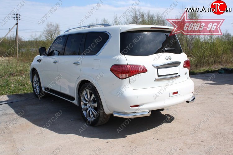 12 716 р. Защита заднего бампера Souz-96 (d60) INFINITI QX56 Z62 (2010-2013)  с доставкой в г. Санкт‑Петербург