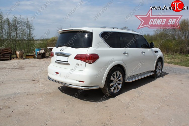 16 739 р. Защита заднего бампера Souz-96 (d60) INFINITI QX56 Z62 (2010-2013)  с доставкой в г. Санкт‑Петербург