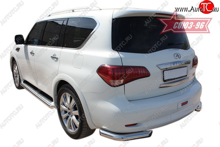 15 929 р. Защита заднего бампера Souz-96 (d76) INFINITI QX56 Z62 (2010-2013)  с доставкой в г. Санкт‑Петербург