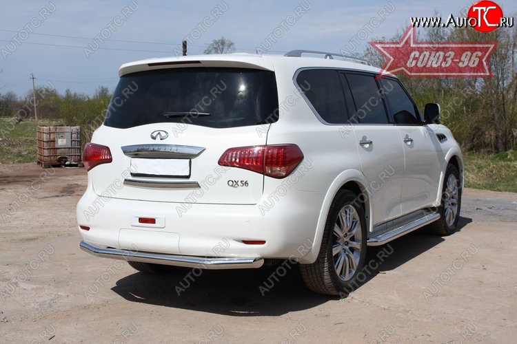 17 279 р. Защита заднего бампера Souz-96 (d76) INFINITI QX56 Z62 (2010-2013)  с доставкой в г. Санкт‑Петербург