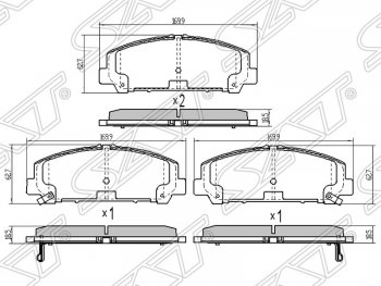 1 479 р. Колодки тормозные SAT (передние) INFINITI QX56 Z62 (2010-2013)  с доставкой в г. Санкт‑Петербург. Увеличить фотографию 1