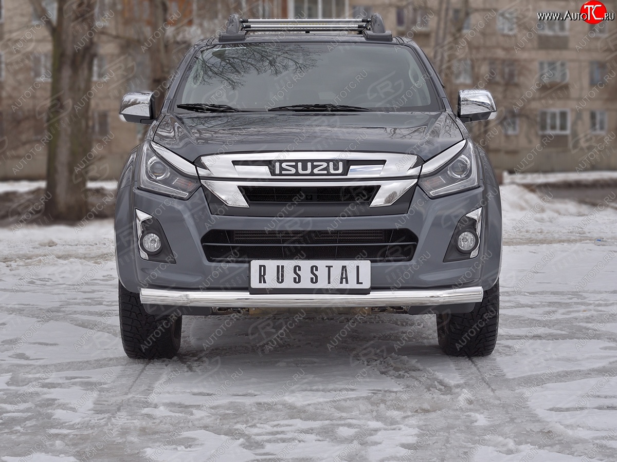 17 399 р. Защита переднего бампера (Ø 76 мм, нержавейка) SLITKOFF  Isuzu D-Max  RT85,TFR DoubleCab (2015-2021) рестайлинг  с доставкой в г. Санкт‑Петербург