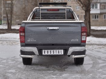 Защита заднего бампера (2 трубы Ø63 мм, нержавейка) Isuzu (Исузу) D-Max (Д)  RT85,TFR DoubleCab (2015-2021) RT85,TFR DoubleCab рестайлинг