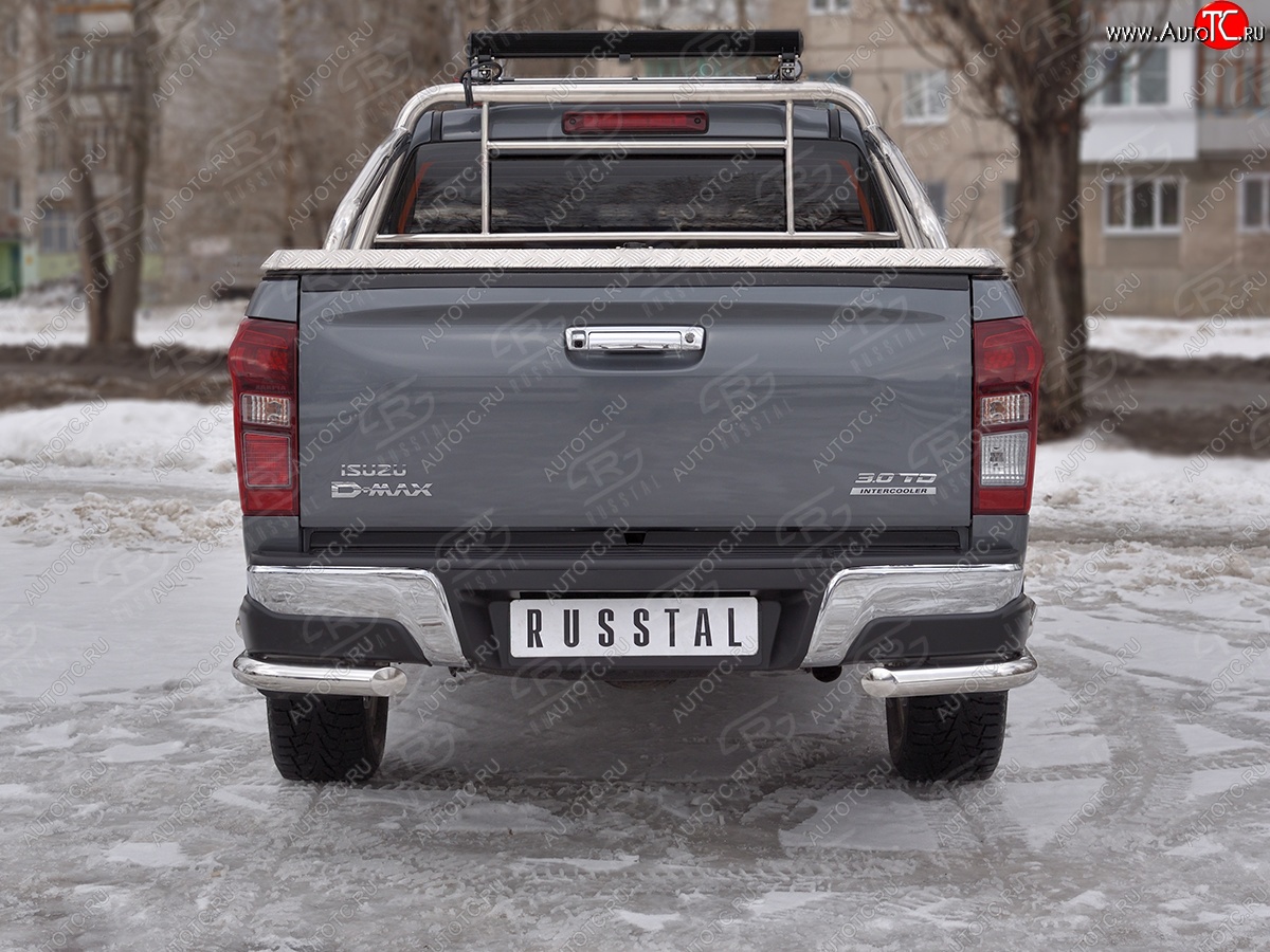 19 999 р. Защита заднего бампера (2 трубы Ø63 мм, нержавейка)  Isuzu D-Max  RT85,TFR DoubleCab (2015-2021) рестайлинг  с доставкой в г. Санкт‑Петербург