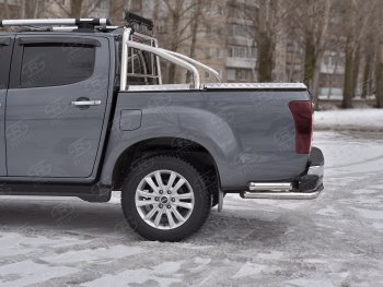 21 449 р. Защита заднего бампера (Ø63/63 мм, нержавейка) SLITKOFF  Isuzu D-Max  RT85,TFR DoubleCab (2015-2021) рестайлинг  с доставкой в г. Санкт‑Петербург. Увеличить фотографию 3