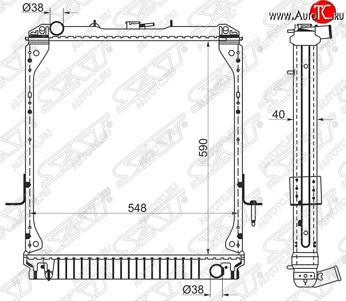 13 299 р. Радиатор двигателя (пластинчатый, МКПП) SAT  Isuzu Elf (NPR75) (1993-2014)  дорестайлинг,  дорестайлинг  с доставкой в г. Санкт‑Петербург