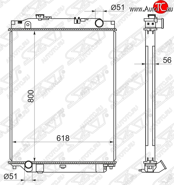 26 999 р. Радиатор двигателя SAT (пластинчатый, МКПП)  Isuzu Elf (NPR75) - Forward  с доставкой в г. Санкт‑Петербург