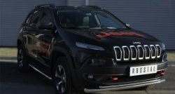 11 999 р. Защита переднего бампера (Trailhawk 2 трубыØ63 и 42 мм, нержавейка) Russtal    с доставкой в г. Санкт‑Петербург. Увеличить фотографию 2