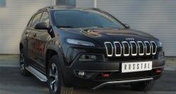 12 499 р. Защита переднего бампера (Trailhawk Ø42 мм волна, нержавейка) Russtal    с доставкой в г. Санкт‑Петербург. Увеличить фотографию 2