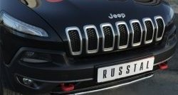 12 499 р. Защита переднего бампера (Trailhawk Ø42 мм волна, нержавейка) Russtal    с доставкой в г. Санкт‑Петербург. Увеличить фотографию 3