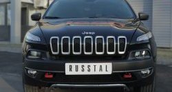 Защита переднего бампера (Ø42 мм волна, нержавейка) Russtal Jeep Cherokee Trailhawk (2014-2024)