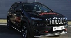 22 499 р. Защита порогов из круглой (Trailhawk, нержавейка 63 мм) SLITKOFF Jeep Cherokee KL дорестайлинг (2014-2017)  с доставкой в г. Санкт‑Петербург. Увеличить фотографию 4