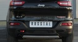 Защита заднего бампера (Trailhawk, Ø75x42 мм, нержавейка) Russtal Jeep Cherokee KL дорестайлинг (2014-2017)