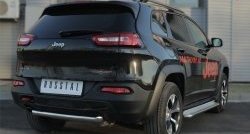 8 349 р. Одинарная защита заднего бампера из трубы диаметром 63 мм Russtal  Jeep Cherokee  Trailhawk (2014-2024)  с доставкой в г. Санкт‑Петербург. Увеличить фотографию 2