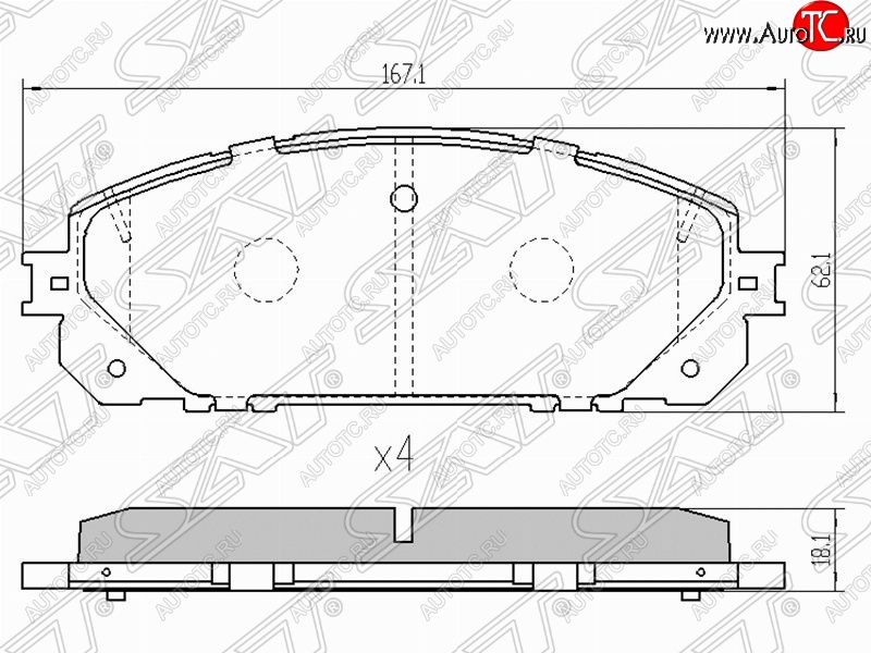 1 499 р. Колодки тормозные SAT (передние) Jeep Cherokee KL дорестайлинг (2014-2017)  с доставкой в г. Санкт‑Петербург