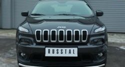 15 349 р. Одинарная защита переднего бампера из трубы диаметром 42 мм Russtal Jeep Cherokee KL дорестайлинг (2014-2017)  с доставкой в г. Санкт‑Петербург. Увеличить фотографию 2