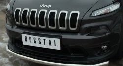 16 949 р. Одинарная защита переднего бампера диаметром 63 мм Russtal Jeep Cherokee KL дорестайлинг (2014-2017)  с доставкой в г. Санкт‑Петербург. Увеличить фотографию 2