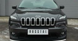 16 949 р. Одинарная защита переднего бампера диаметром 63 мм Russtal Jeep Cherokee KL дорестайлинг (2014-2017)  с доставкой в г. Санкт‑Петербург. Увеличить фотографию 1