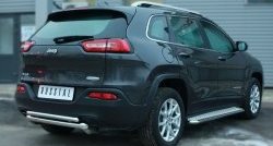 17 349 р. Защита заднего бампера (Ø63 и 42 мм, нержавейка) Russtal Jeep Cherokee KL дорестайлинг (2014-2017)  с доставкой в г. Санкт‑Петербург. Увеличить фотографию 3