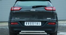 Защита заднего бампера (Ø63 и 42 мм, нержавейка) Russtal Jeep Cherokee KL дорестайлинг (2014-2017)