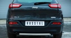 Одинарная защита заднего бампера из трубы диаметром 63 мм Russtal Jeep Cherokee KL дорестайлинг (2014-2017)