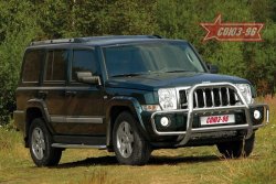 26 954 р. Решетка передняя с защитой бампера Souz-96 (d76)  Jeep Commander (2006-2010)  с доставкой в г. Санкт‑Петербург. Увеличить фотографию 1