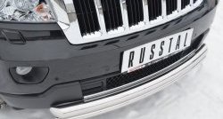 17 999 р. Защита переднего бампера (2 трубыØ76 и 42 мм, нержавейка) Russtal Jeep Grand Cherokee WK2 дорестайлинг (2010-2013)  с доставкой в г. Санкт‑Петербург. Увеличить фотографию 2