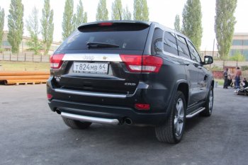 5 999 р. Защита заднего бампера из трубы d76 Slitkoff (короткая) Jeep Grand Cherokee WK2 дорестайлинг (2010-2013) (Цвет: серебристый)  с доставкой в г. Санкт‑Петербург. Увеличить фотографию 4