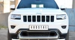 19 799 р. Защита переднего бампера (2 трубыØ76 и 63 мм, нержавейка) Russtal Jeep Grand Cherokee WK2 1-ый рестайлинг (2013-2018)  с доставкой в г. Санкт‑Петербург. Увеличить фотографию 1