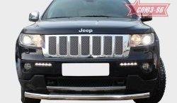 16 739 р. Защита переднего бампера одинарная Souz-96 (d76) Jeep Grand Cherokee WK2 дорестайлинг (2010-2013)  с доставкой в г. Санкт‑Петербург. Увеличить фотографию 2