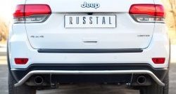 Защита заднего бампера (Ø42 мм волна, нержавейка) Russtal Jeep Grand Cherokee WK2 дорестайлинг (2010-2013)