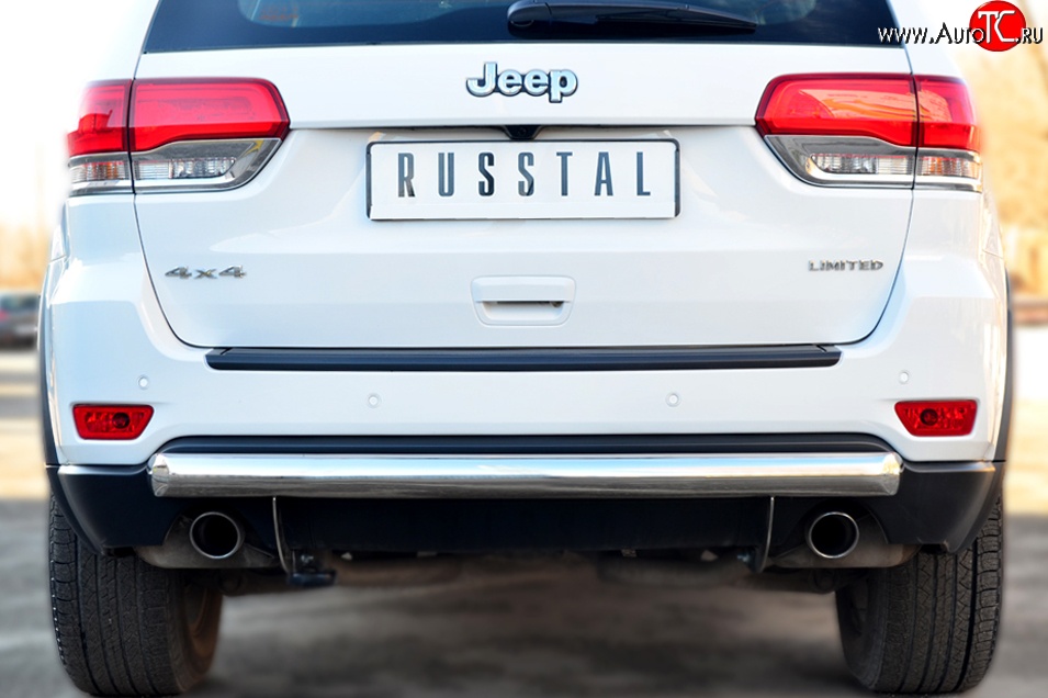 14 599 р. Одинарная защита заднего бампера из трубы диаметром 76 мм Russtal Jeep Grand Cherokee WK2 дорестайлинг (2010-2013)  с доставкой в г. Санкт‑Петербург