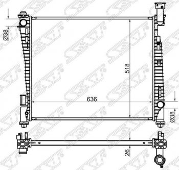 Радиатор двигателя SAT (пластинчатый, АКПП) Jeep (Джип) Grand Cherokee (Гран)  WK2 (2010-2013) WK2 дорестайлинг