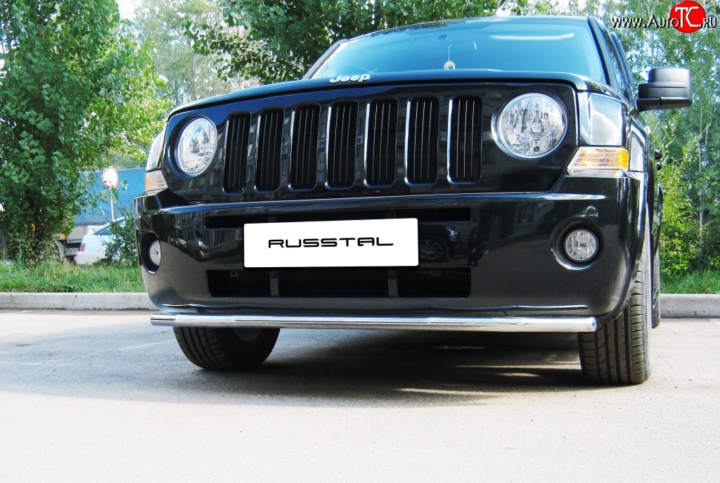 8 249 р. Одинарная защита переднего бампера диаметром 42 мм Russtal Jeep Liberty KK (2007-2013)  с доставкой в г. Санкт‑Петербург