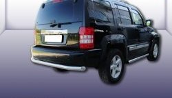 13 999 р. Защита заднего бампера из трубы диаметром 76 мм Slitkoff  Jeep Liberty  KK (2007-2013) (Нержавейка, Полированная)  с доставкой в г. Санкт‑Петербург. Увеличить фотографию 1