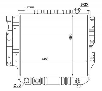 10 399 р. Радиатор двигателя SAT (пластинчатый, 2.5/4.0, МКПП/АКПП)  Jeep Wrangler  TJ (1996-2007)  с доставкой в г. Санкт‑Петербург. Увеличить фотографию 1