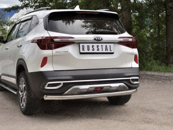 16 899 р. Защита заднего бампера (Ø63 мм, нержавейка) RUSSTAL KIA Seltos (2019-2024)  с доставкой в г. Санкт‑Петербург. Увеличить фотографию 2