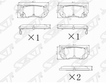 929 р. Комплект задних тормозных колодок SAT  KIA Carens  FC, RS - Shuma  с доставкой в г. Санкт‑Петербург. Увеличить фотографию 1