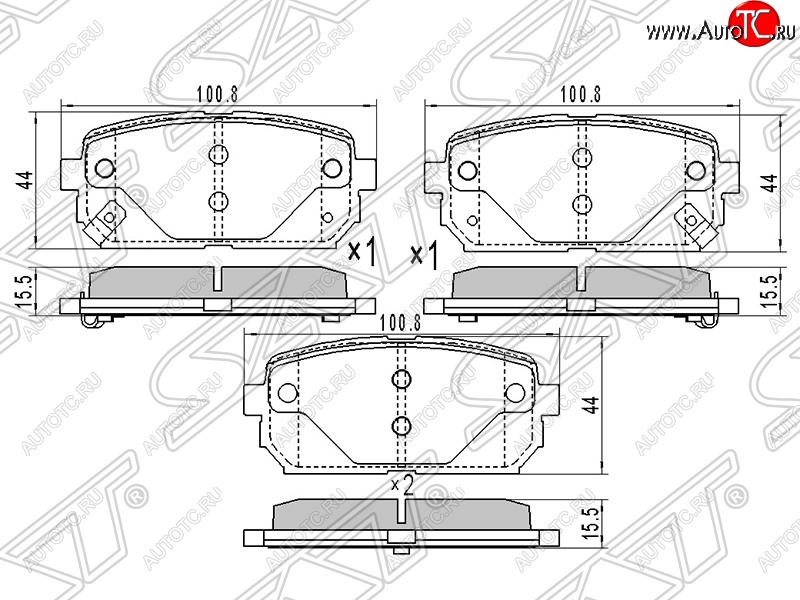 789 р. Колодки тормозные SAT (задние) KIA Carens UN (2006-2013)  с доставкой в г. Санкт‑Петербург