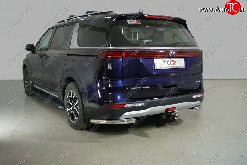 20 999 р. Защита заднего бампера (уголки) 2WD 2.2D ТСС 60,3 мм  KIA Carnival  KA4 (2020-2024) минивэн дорестайлинг, минивэн рестайлинг (длинные)  с доставкой в г. Санкт‑Петербург