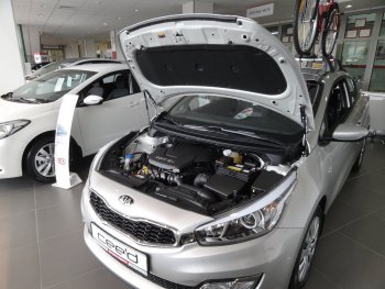 2 049 р. Упоры капота Russtal KIA Ceed 2 JD дорестайлинг, хэтчбэк (2012-2015)  с доставкой в г. Санкт‑Петербург. Увеличить фотографию 1