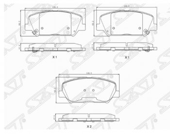 1 089 р. Комплект передних тормозных колодок SAT  KIA Ceed  2 JD (2012-2016) дорестайлинг универсал, дорестайлинг, хэтчбэк  с доставкой в г. Санкт‑Петербург. Увеличить фотографию 1