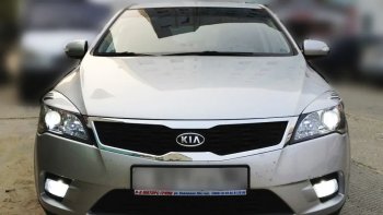 849 р. Реснички на фары KURAJ  KIA Ceed  1 ED (2006-2012) дорестайлинг универсал, дорестайлинг, хэтчбэк 5 дв., рестайлинг универсал, рестайлинг, хэтчбэк 5 дв. (Неокрашенные)  с доставкой в г. Санкт‑Петербург. Увеличить фотографию 1