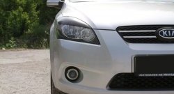 789 р. Реснички на фары RA  KIA Ceed  1 ED (2006-2010) дорестайлинг универсал, дорестайлинг, хэтчбэк 5 дв. (Поверхность глянец (под окраску), Неокрашенные)  с доставкой в г. Санкт‑Петербург. Увеличить фотографию 2