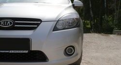 789 р. Реснички на фары RA  KIA Ceed  1 ED (2006-2010) дорестайлинг универсал, дорестайлинг, хэтчбэк 5 дв. (Поверхность глянец (под окраску), Неокрашенные)  с доставкой в г. Санкт‑Петербург. Увеличить фотографию 3