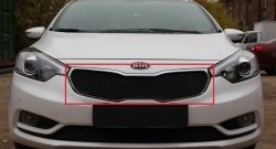 1 469 р. Сетка в решетку радиатора Russtal  KIA Cerato  3 YD (2013-2016) дорестайлинг седан (черная)  с доставкой в г. Санкт‑Петербург. Увеличить фотографию 1