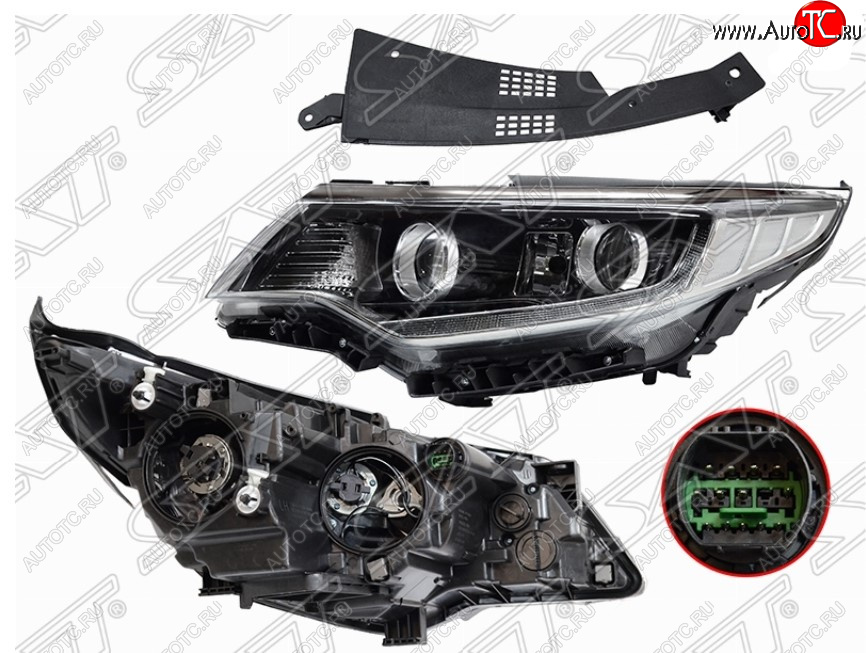 19 999 р. Левая передняя фара SAT  KIA Optima  4 JF (2015-2018) дорестайлинг универсал, дорестайлинг седан (Галоген, LED, комплектация GT)  с доставкой в г. Санкт‑Петербург
