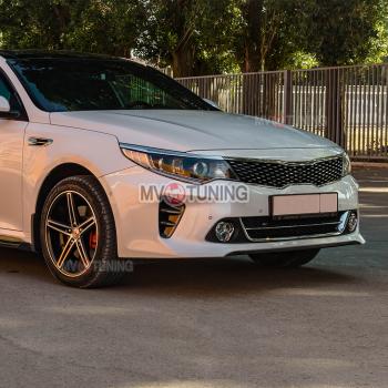 1 799 р. Реснички на фары MV-Tuning  KIA Optima  4 JF (2015-2018) дорестайлинг универсал, дорестайлинг седан (Неокрашенные)  с доставкой в г. Санкт‑Петербург. Увеличить фотографию 1